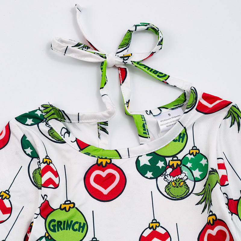 (In Stock G14-02-01)Grinch long sleeve dress