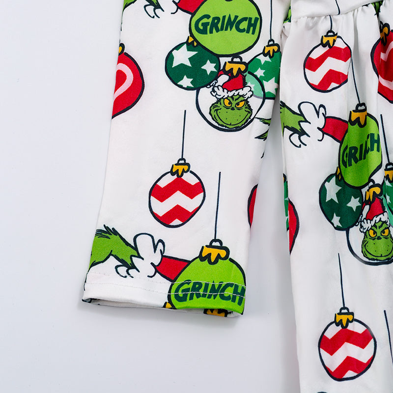 (In Stock G14-02-01)Grinch long sleeve dress