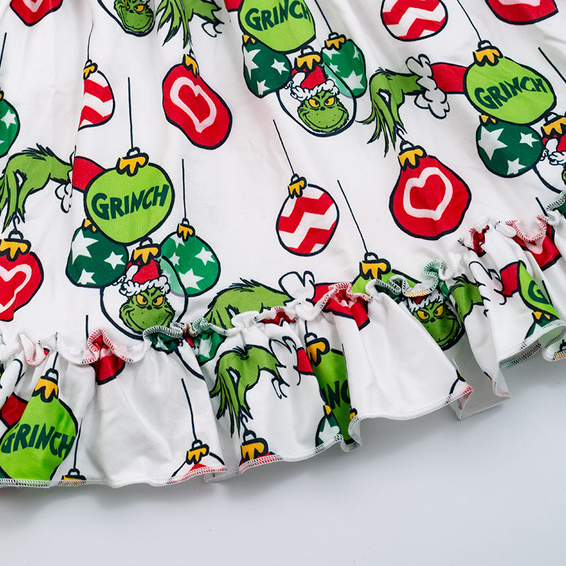 (In Stock G14-02-01)Grinch long sleeve dress