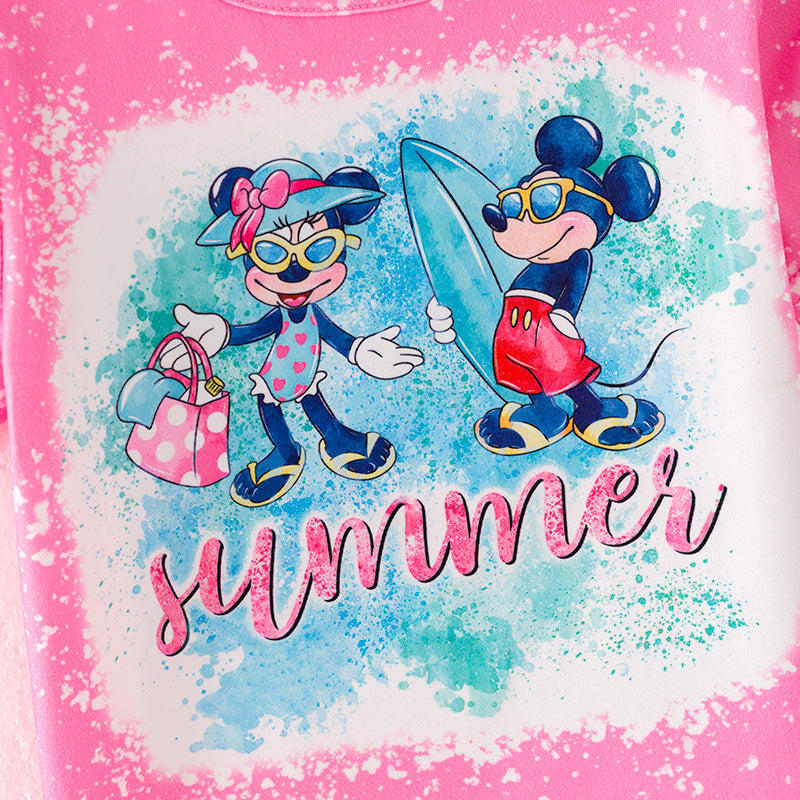 (In Stock)Girls Spring and Summer Cartoon Print Outfit Set