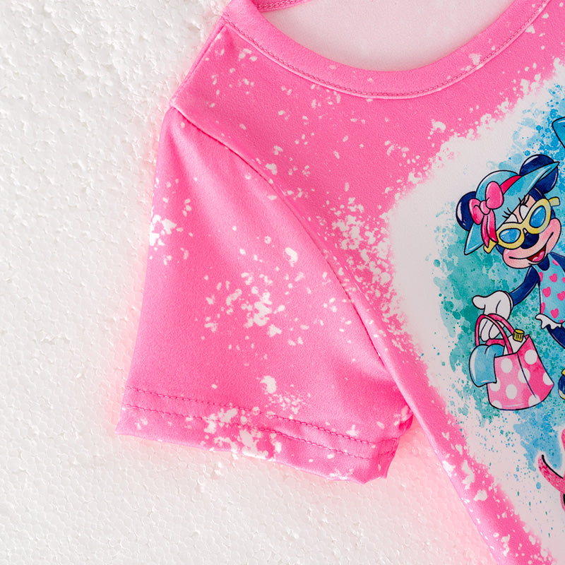 (In Stock)Girls Spring and Summer Cartoon Print Outfit Set