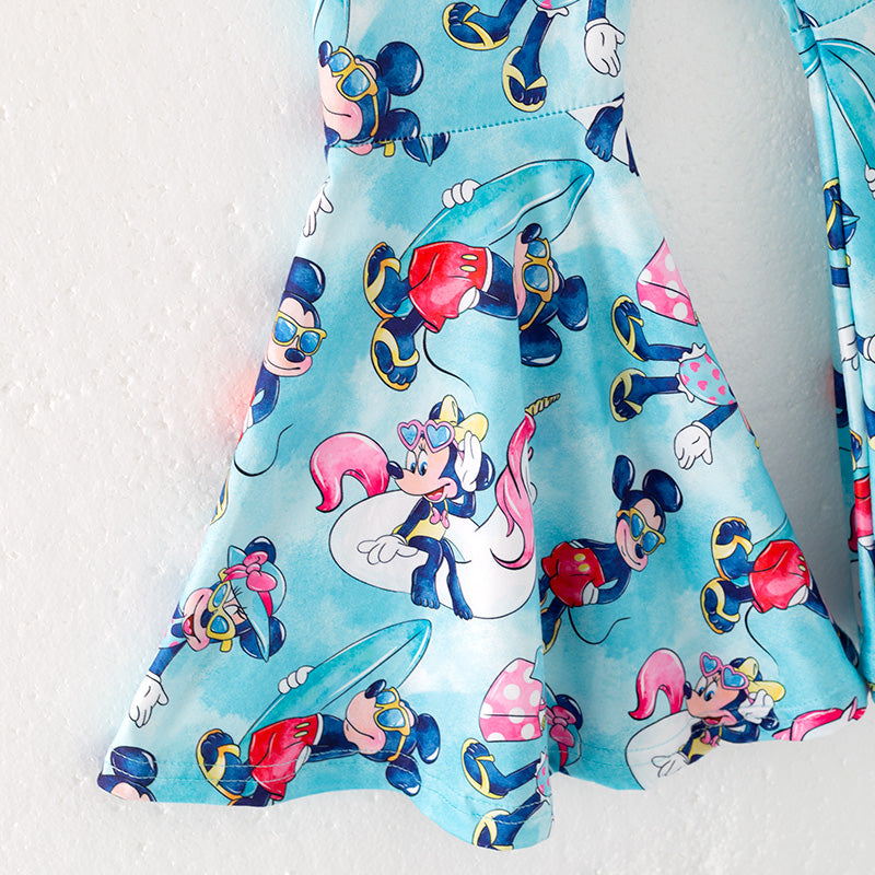 (In Stock)Girls Spring and Summer Cartoon Print Outfit Set