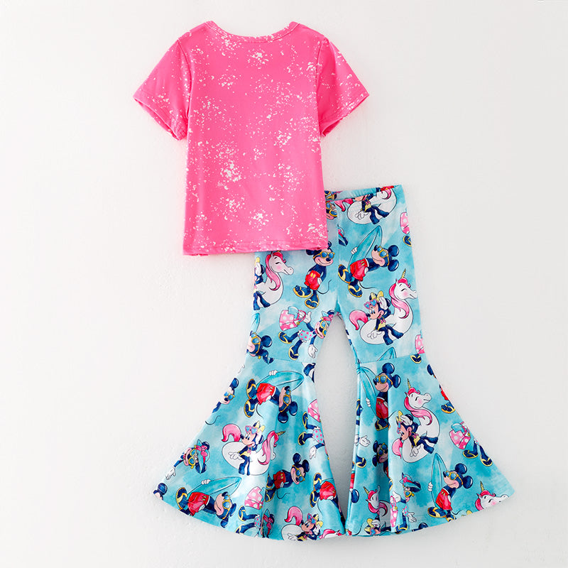 (In Stock)Girls Spring and Summer Cartoon Print Outfit Set