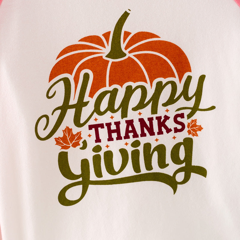 (In Stock Q5-2-1)Boys Thanksgiving Pumpkin Print Top