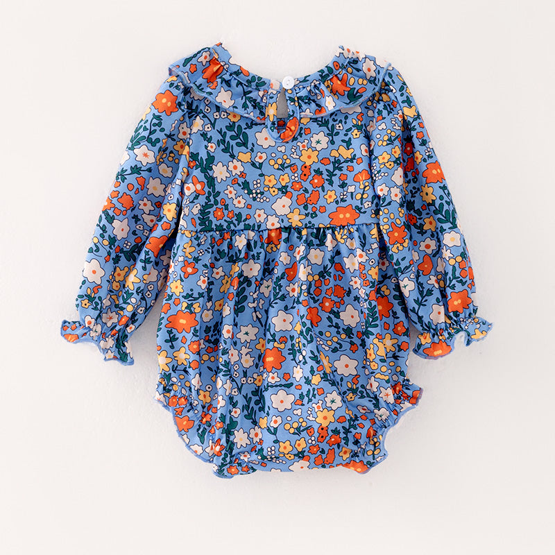 (In Stock L23-4-1)Baby Girls Fall Cartoon Embroidery Romper