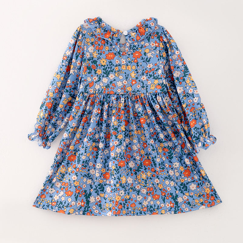 (In Stock L23-4-2)Girls Fall Cartoon Embroidery Dress