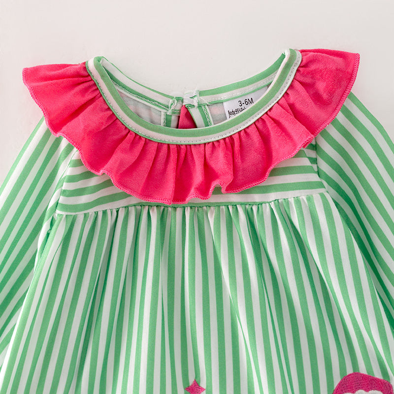 (In Stock E25-2-2)Baby Girls Christmas Applique Bloomer Set