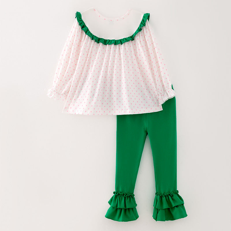 (In Stock)Girls Christmas Applique Outfit Set