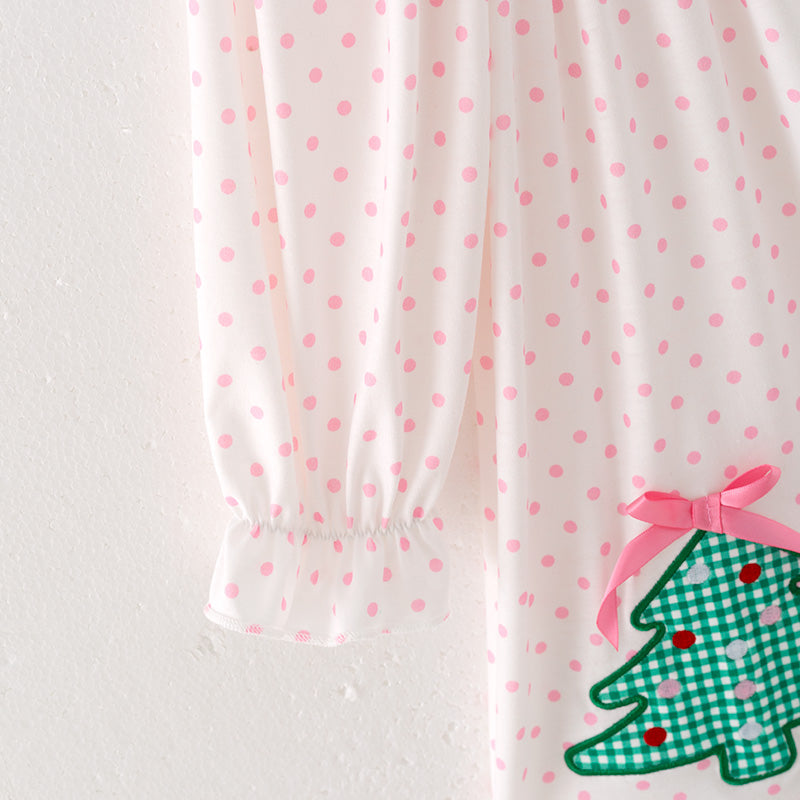 (In Stock)Girls Christmas Applique Dress