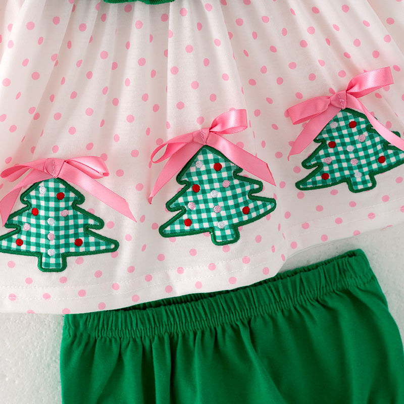 (In Stock)Baby Girls Christmas Applique Bloomer Set