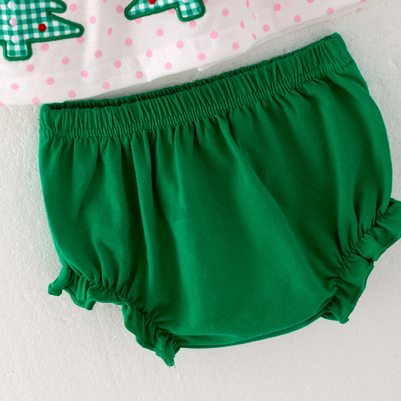 (In Stock)Baby Girls Christmas Applique Bloomer Set