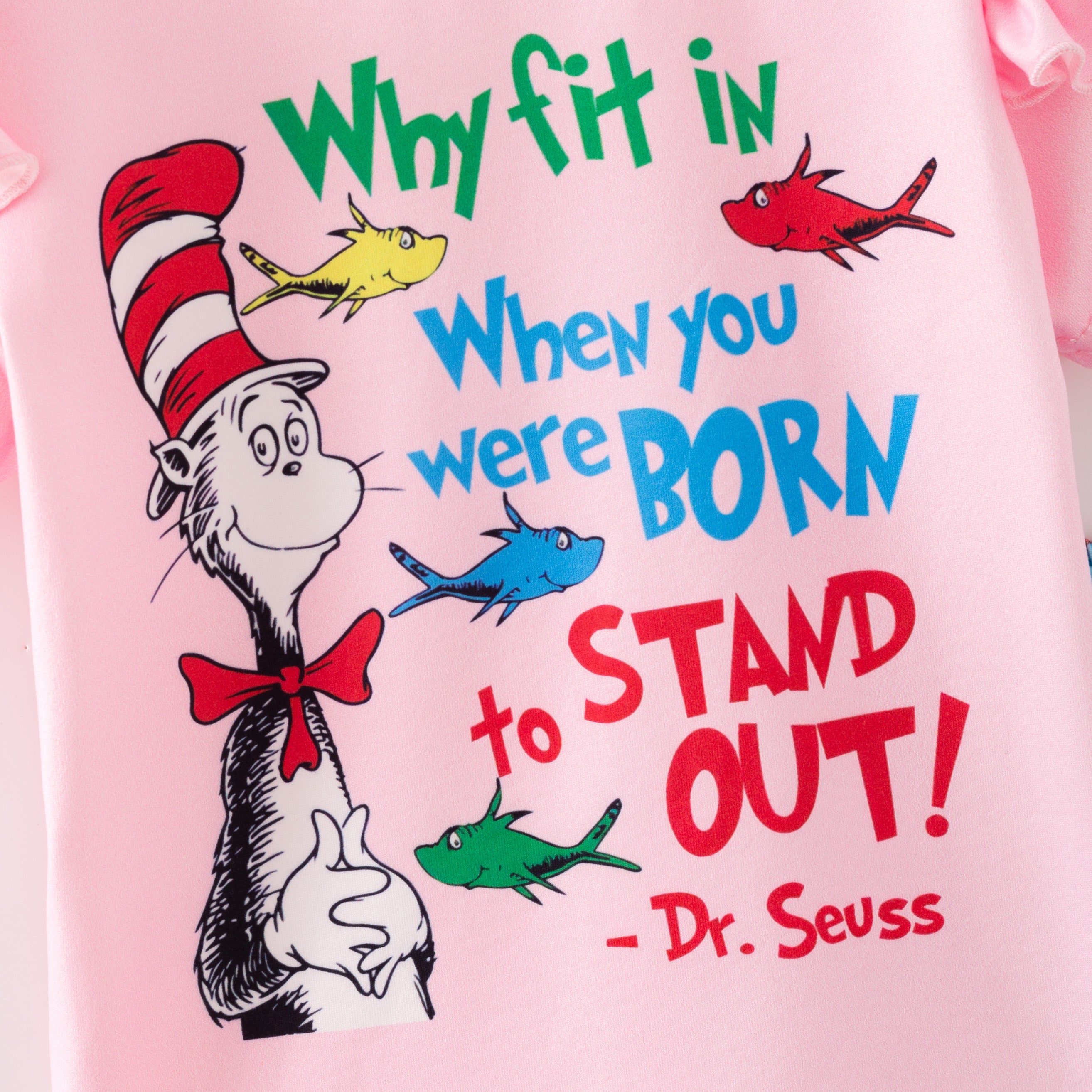 (In Stock)Girls DR SEUSS Print Ruffle Outfit Set