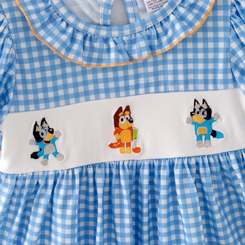 (In Stock E28-1-2)Girls Fall Cartoon Embroidery Outfit Set