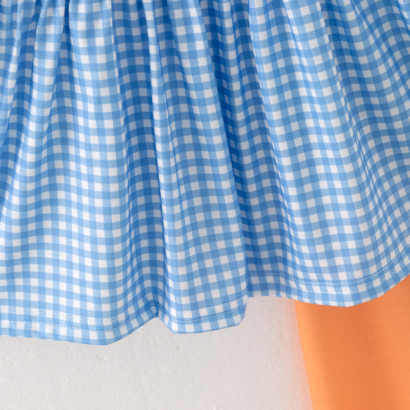 (In Stock E28-1-2)Girls Fall Cartoon Embroidery Outfit Set