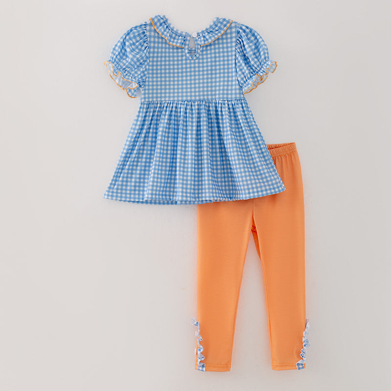 (In Stock E28-1-2)Girls Fall Cartoon Embroidery Outfit Set