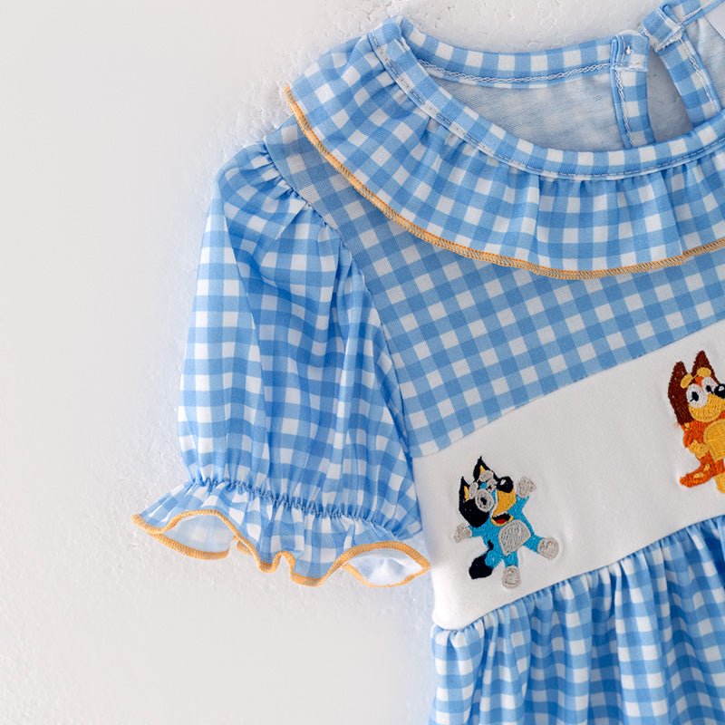(In Stock)Girls Spring&Summer Cartoon Embroidery Dress