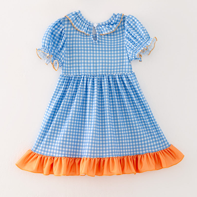 (In Stock E28-1-2)Girls Fall Cartoon Embroidery Dress