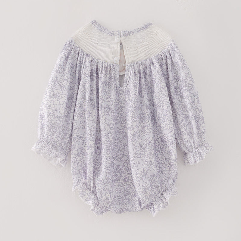 (In Stock)Baby Girls Christmas Embroidery Smocked Romper