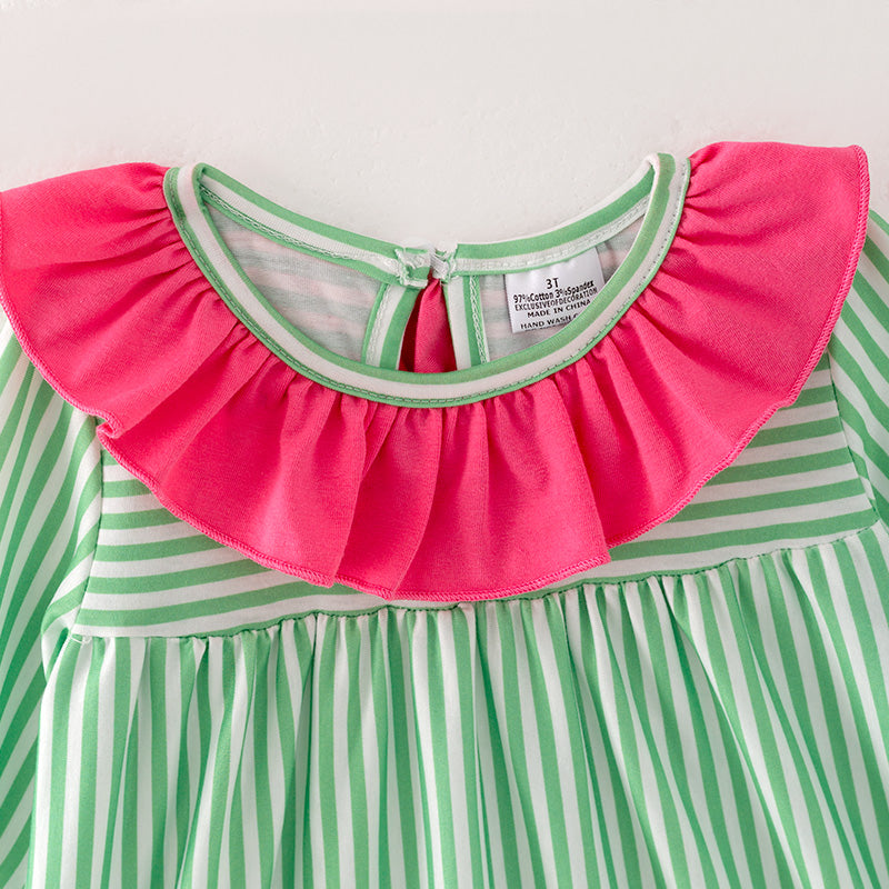 (In Stock E25-3-3)Girls Christmas Applique Dress