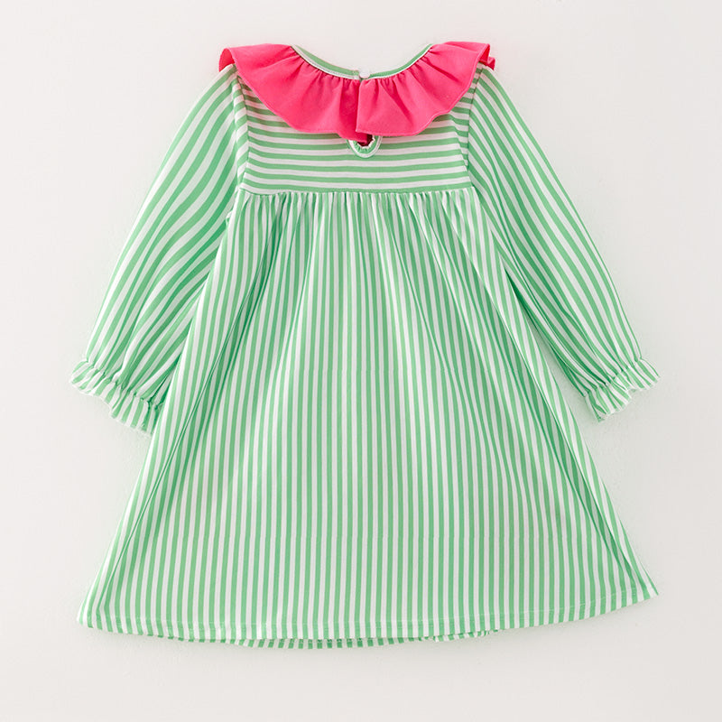 (In Stock E25-3-3)Girls Christmas Applique Dress