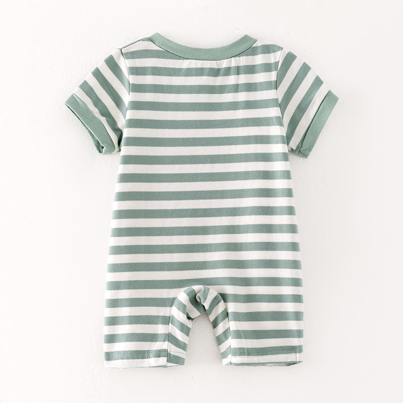 (In Stock)Toddler Boys Spring and Summer Sheep Embroidery Cotton Romper