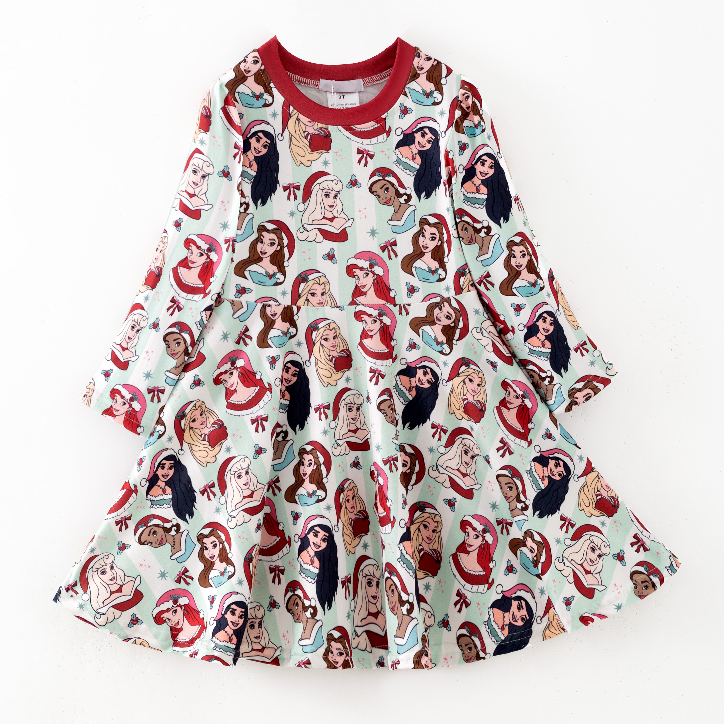 (Pre Order,Prepack Zone)Girls Christmas Princess Print Dress(Mix Size)