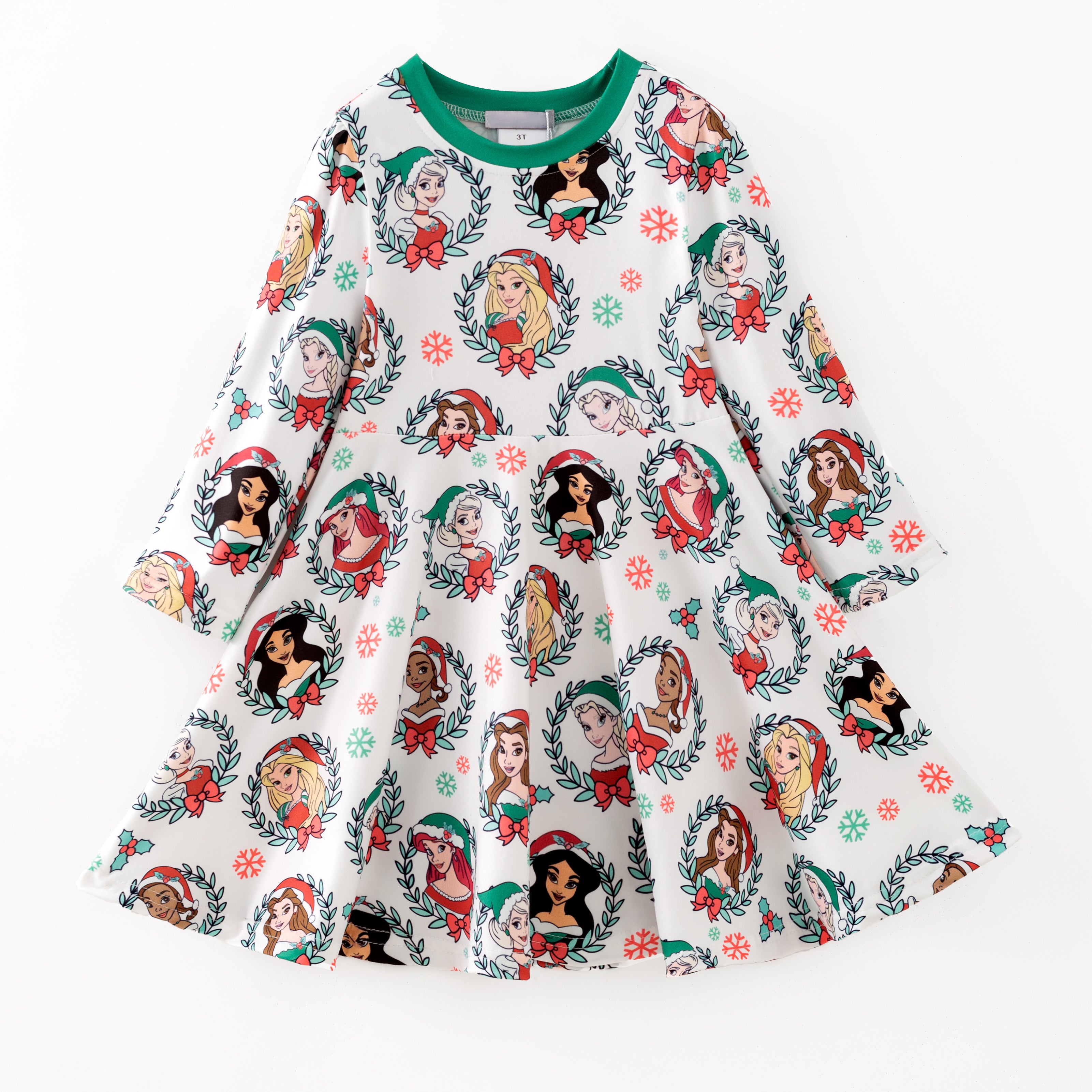 (Pre Order,Prepack Zone)Girls Christmas Princess Print Dress(Mix Size)