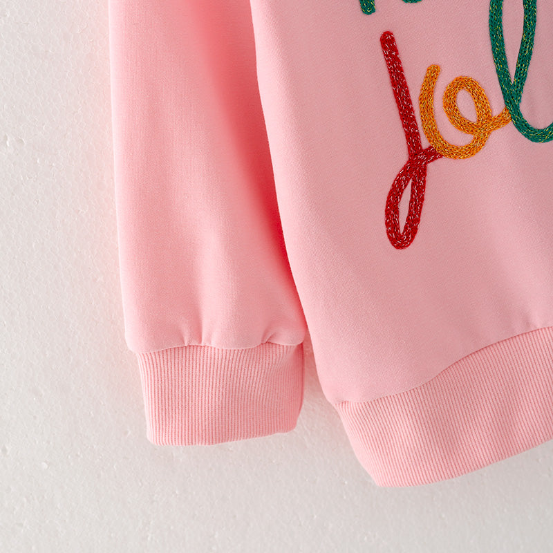 (In Stock E31-4-1)Girls Christmas HOLLY JOLLY Embroidery Outfit Set