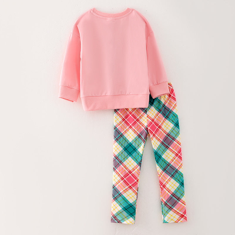 (In Stock E31-4-1)Girls Christmas HOLLY JOLLY Embroidery Outfit Set