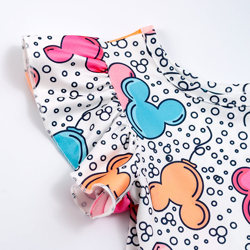 (In Stock Q9-6-1)One Pack(12 Pieces total) Girls Cartoon Print Dress