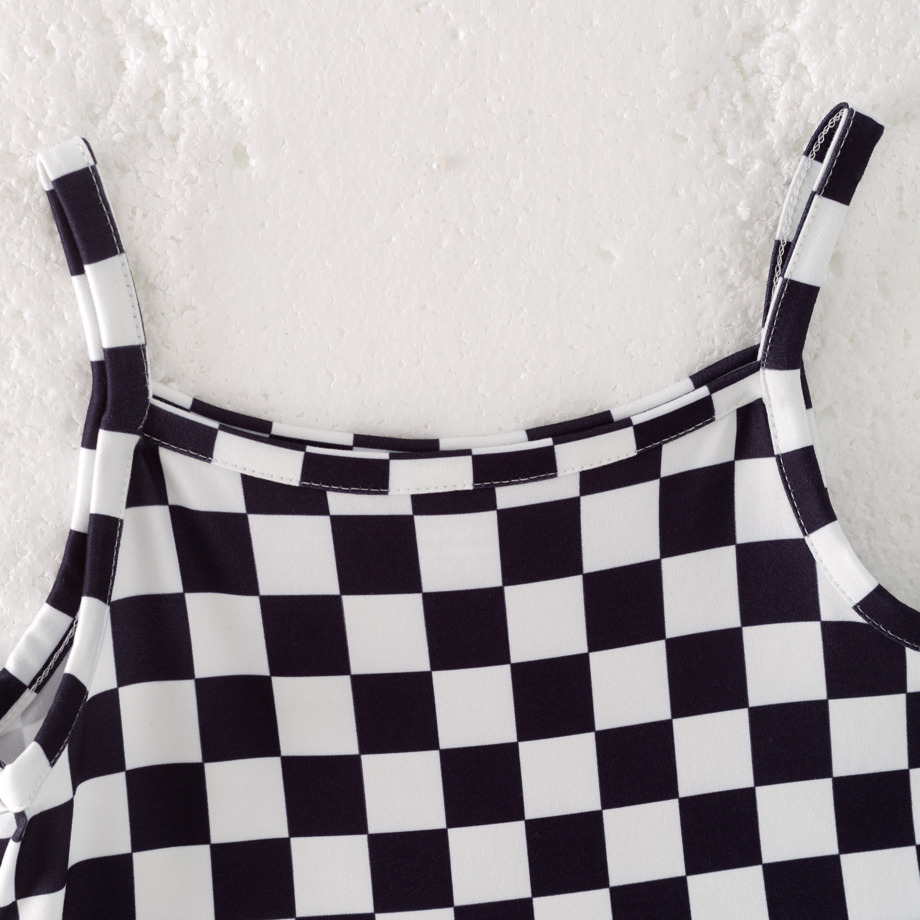 (Pre Order)Sleeveless Plaid Printed Girls' Summer Dress