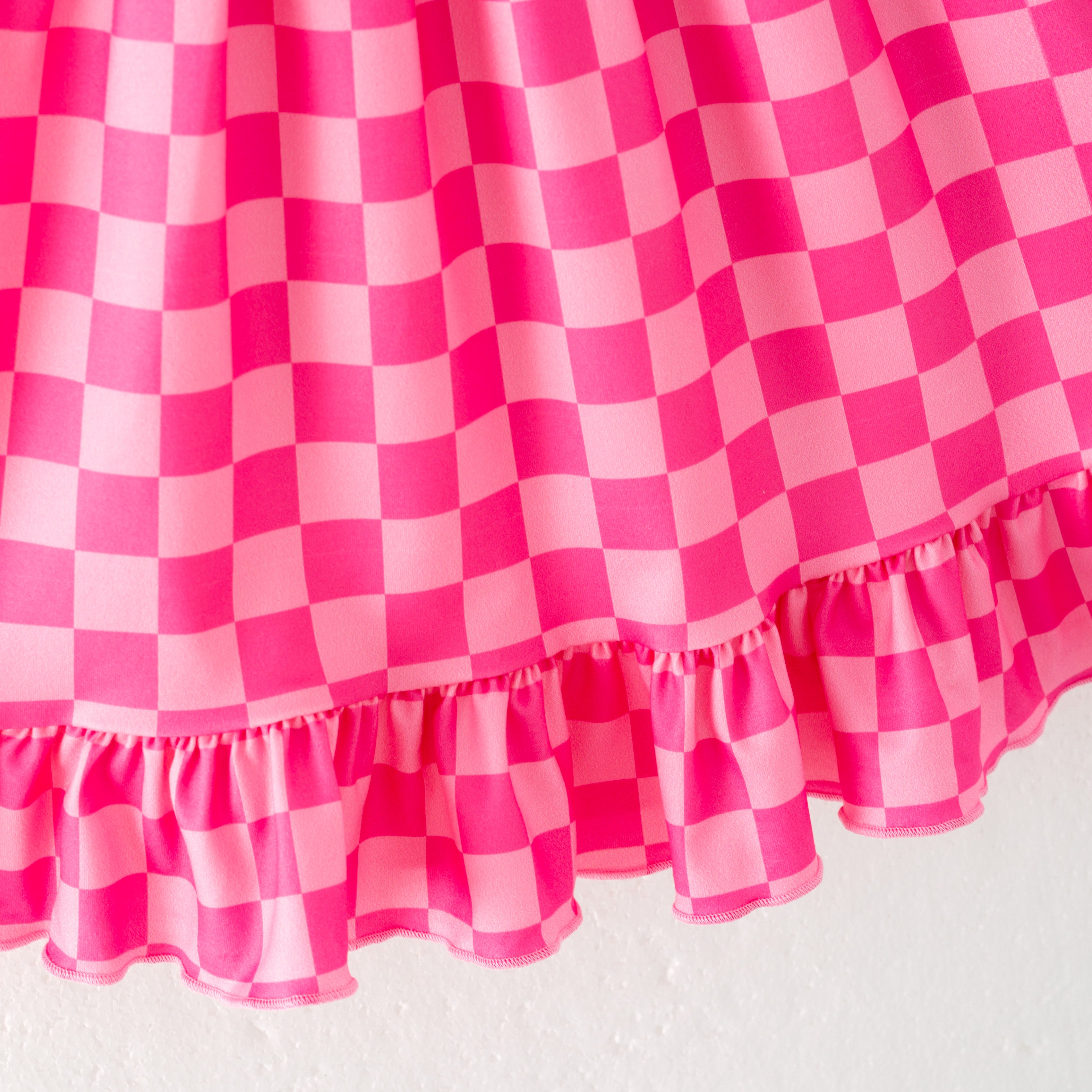 (Pre Order)Sleeveless Plaid Printed Girls' Summer Dress