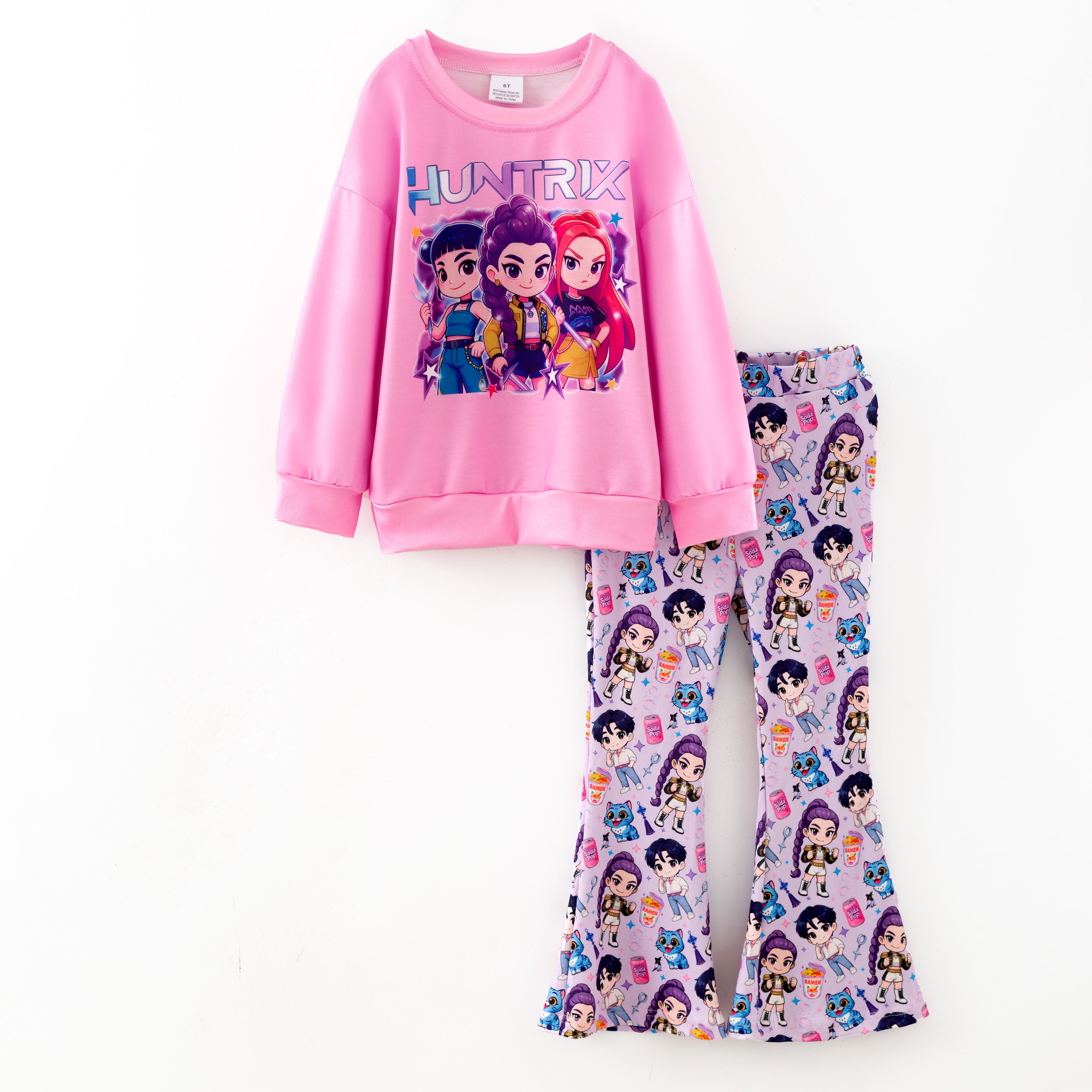 (Pre Order,Prepack Zone)Girls Movie Character Print Outfit Set(Mix Size)