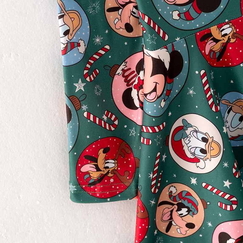 (Pre-order)Girls Christmas Cartoon Print Dress