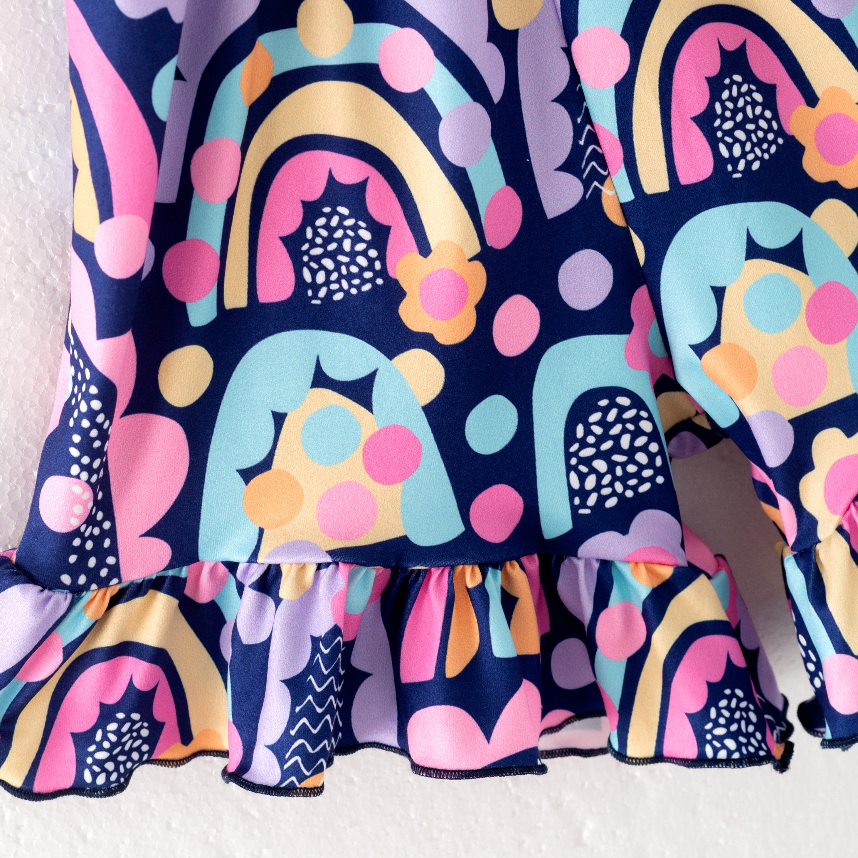 (Pre Order)Girls Purple Rainbow Floral Jumpsuit