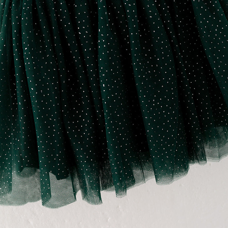 (In Stock G25-2-1)Girls Christmas Tree Applique Tulle Dress