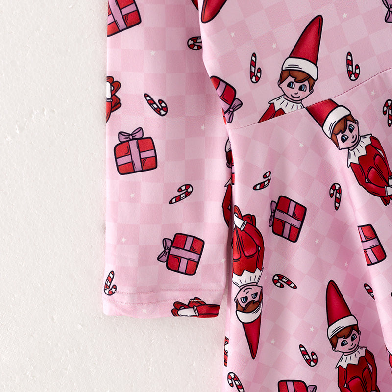 (PRE ORDER)Girls Christmas Cartoon Print Dress