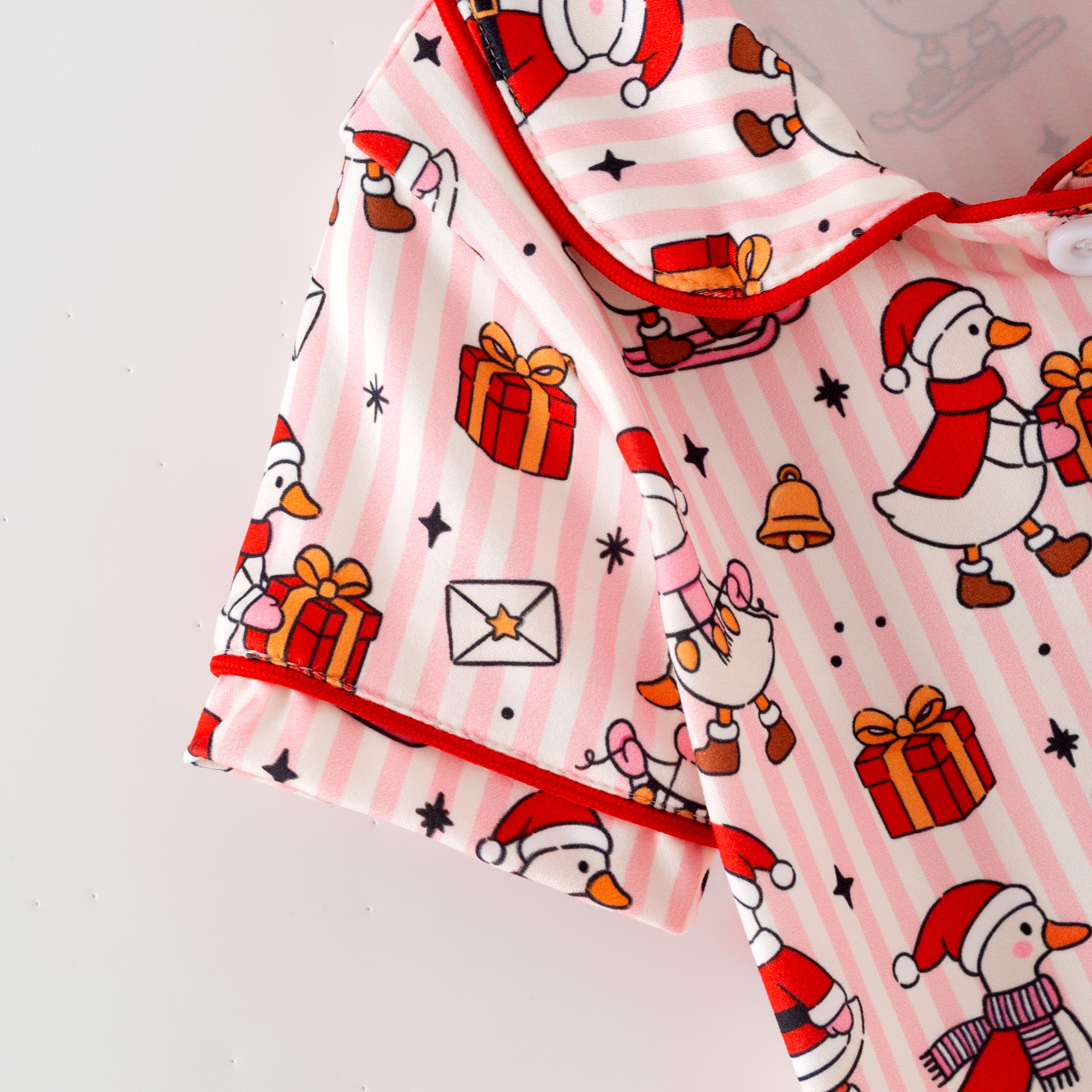 (Pre Order,Prepack Zone)Girls Christmas Goose Print Pajamas(Mix Size)
