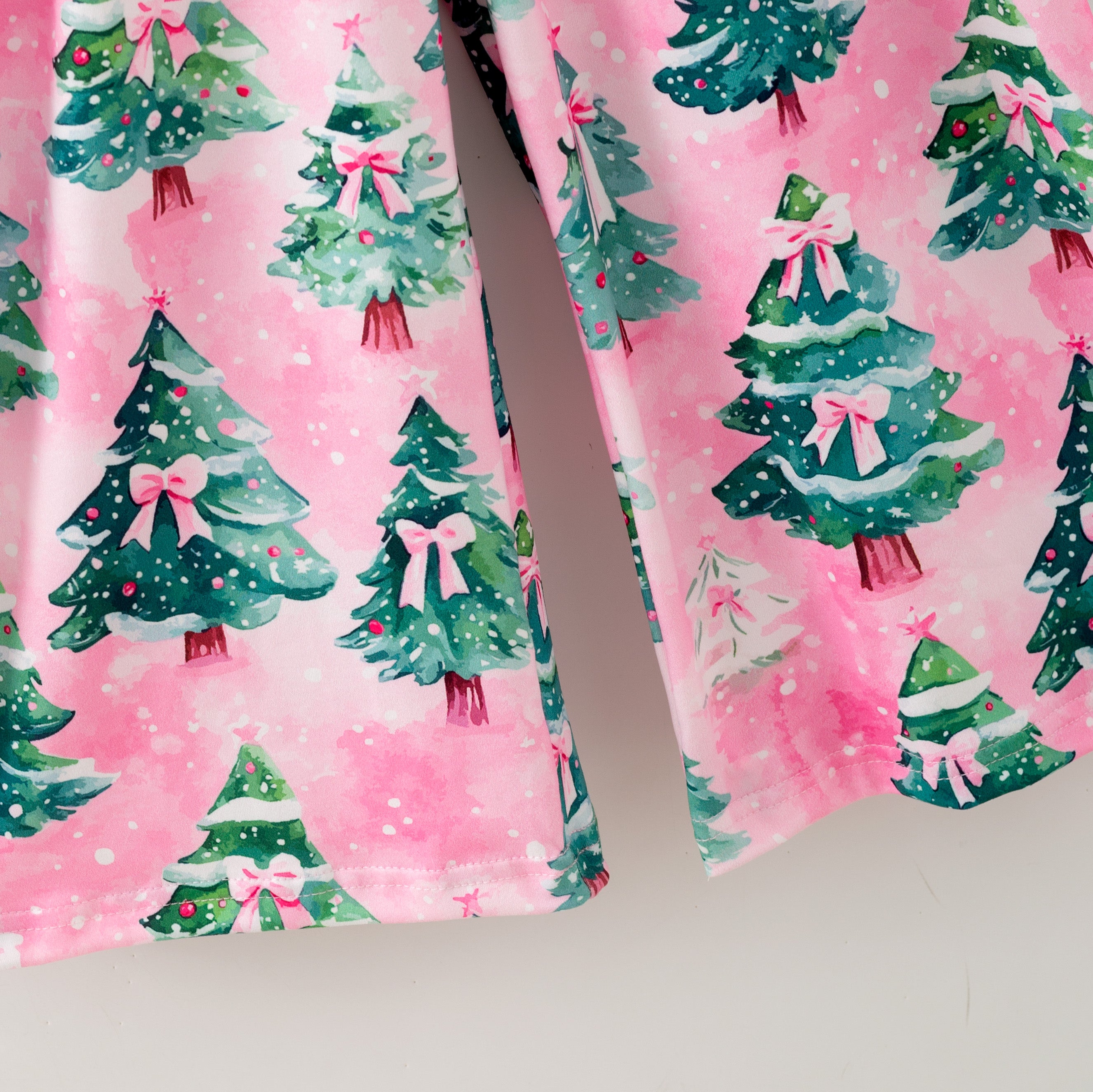 (Pre Order,Prepack Zone)Girls Christmas Tree Print Dress&Romper