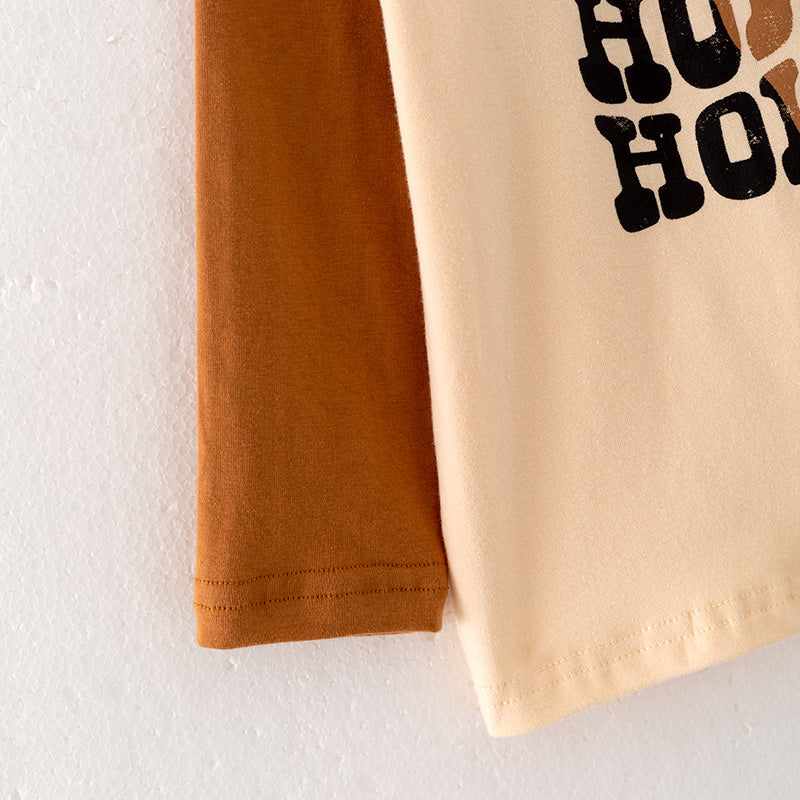 (In Stock E28-1-3)Boys Fall HOWDY Print Cotton Top