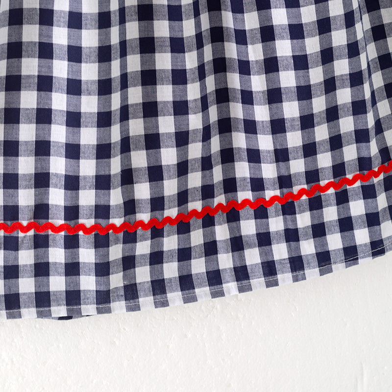 (In Stock)Girls Patriotic Embroidery Smocked Cotton Dress