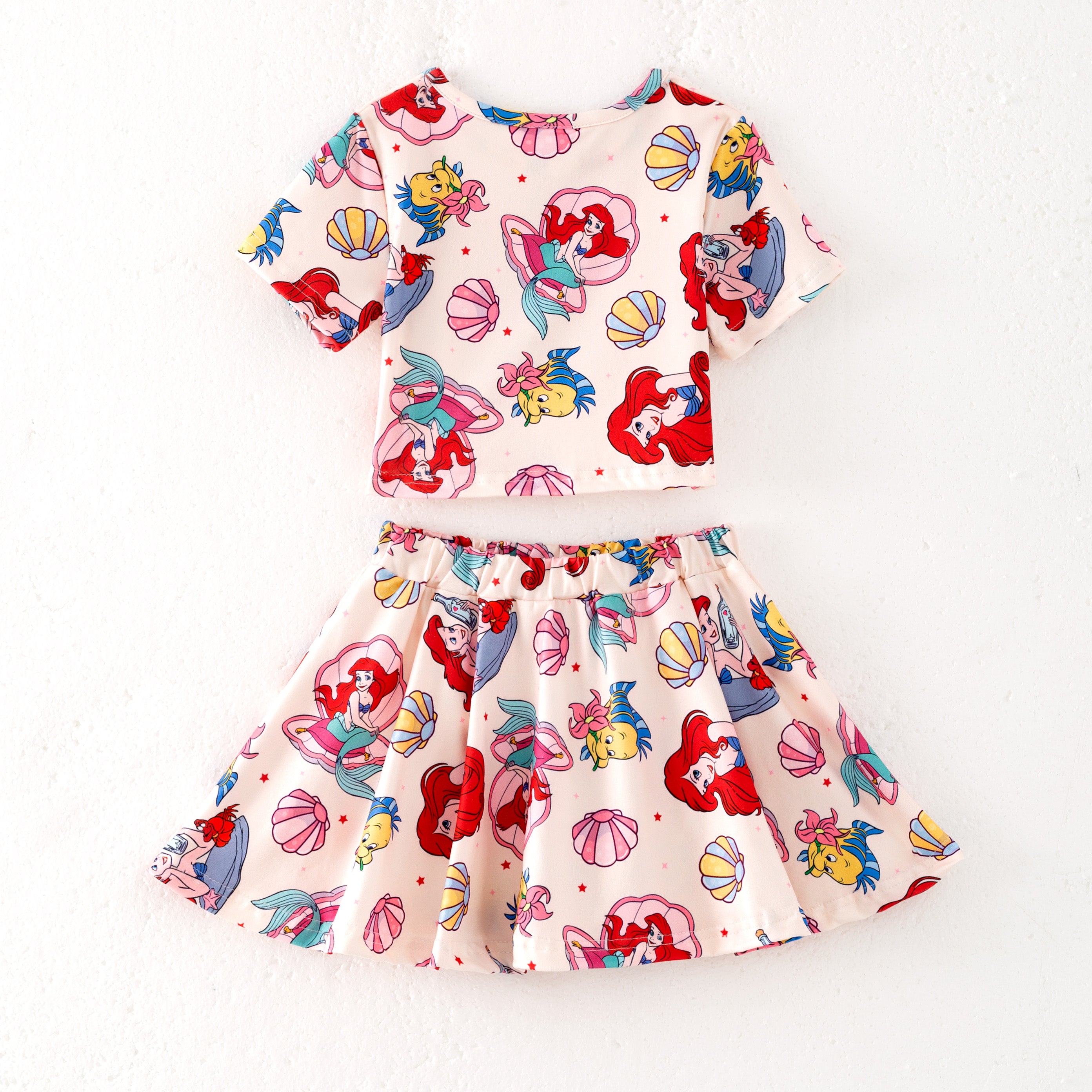 (Pre Order)Girls Spring and Summer Cartoon&Princess Print Skirt Set