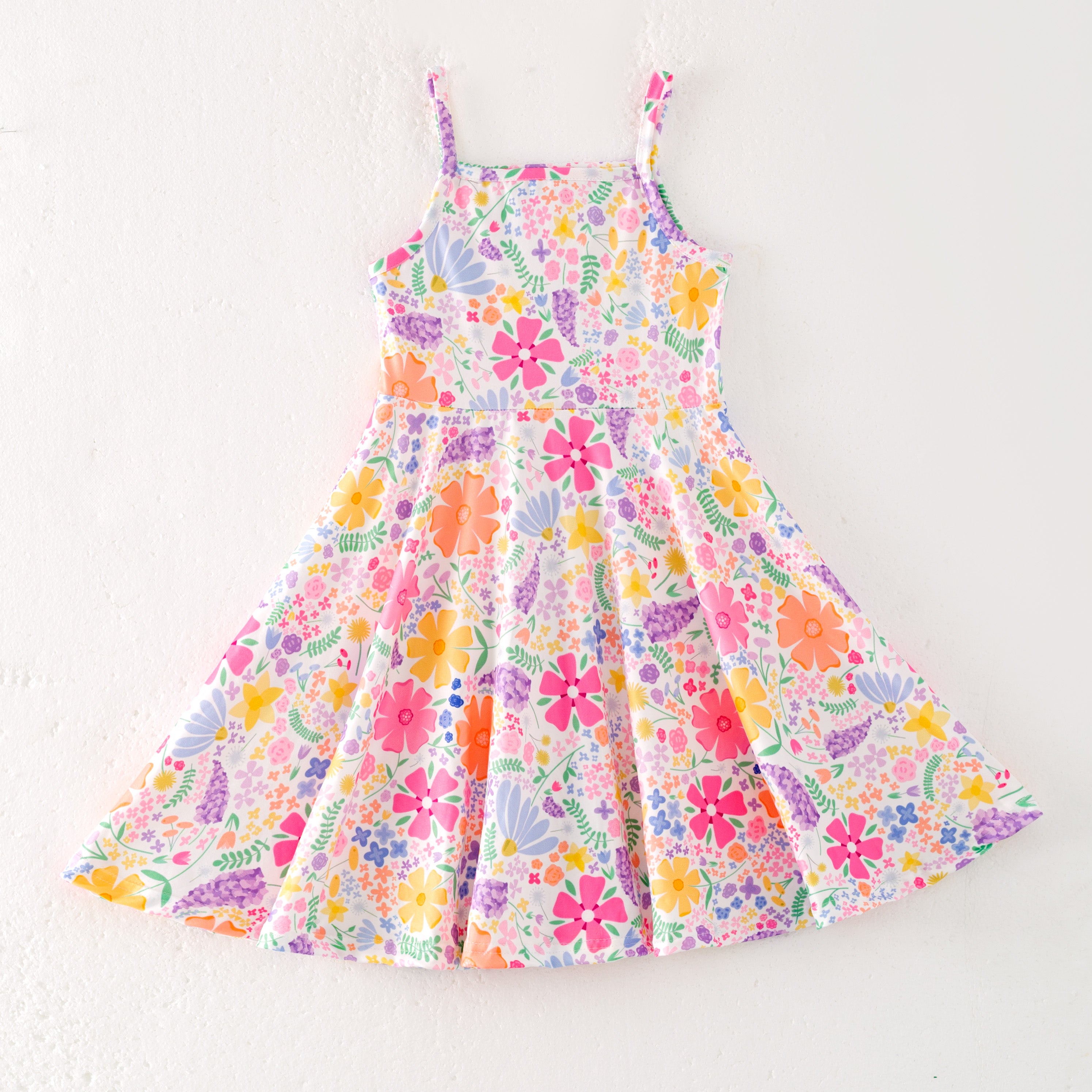 (Pre Order)Girls Spring and Summer Fruit&Floral Print Slip Dress