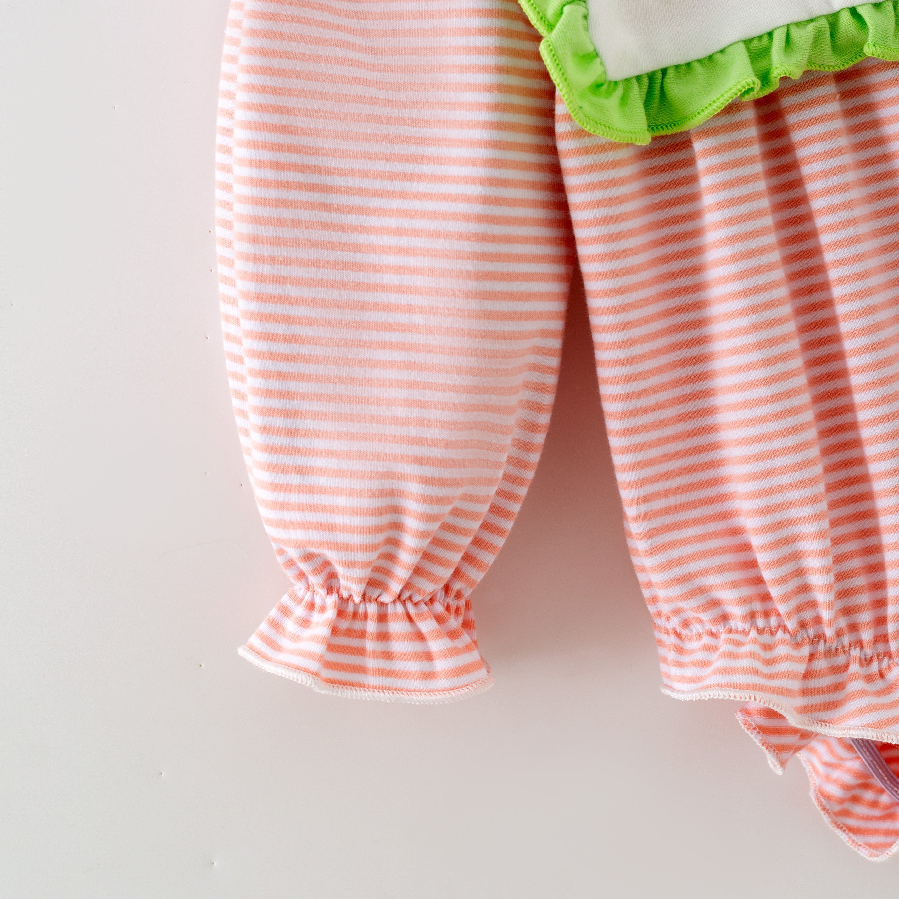 (In Stock)Toddler Girls St. Patrick's Day Shamrock Embroidery Cotton Romper