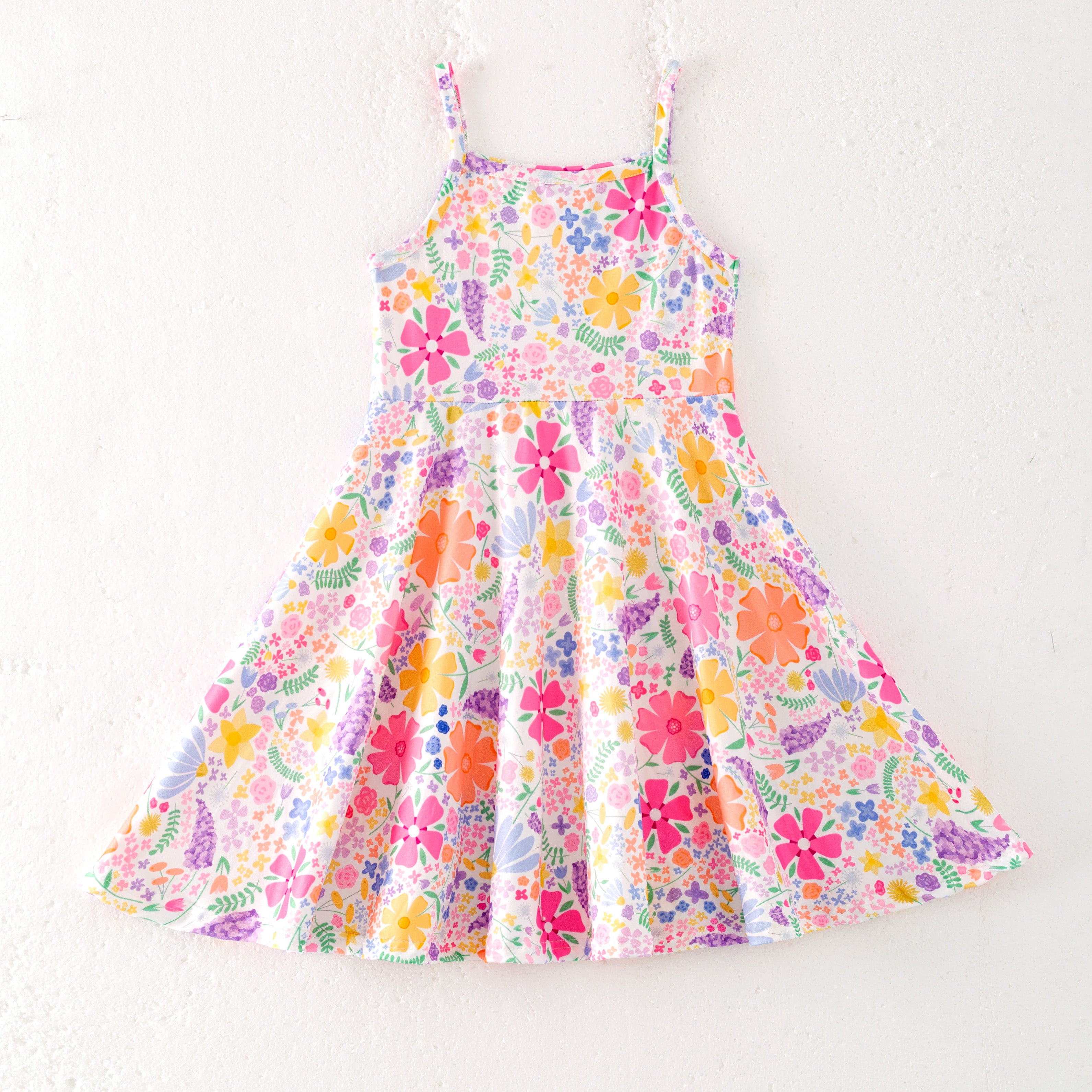 (Pre Order)Girls Spring and Summer Fruit&Floral Print Slip Dress