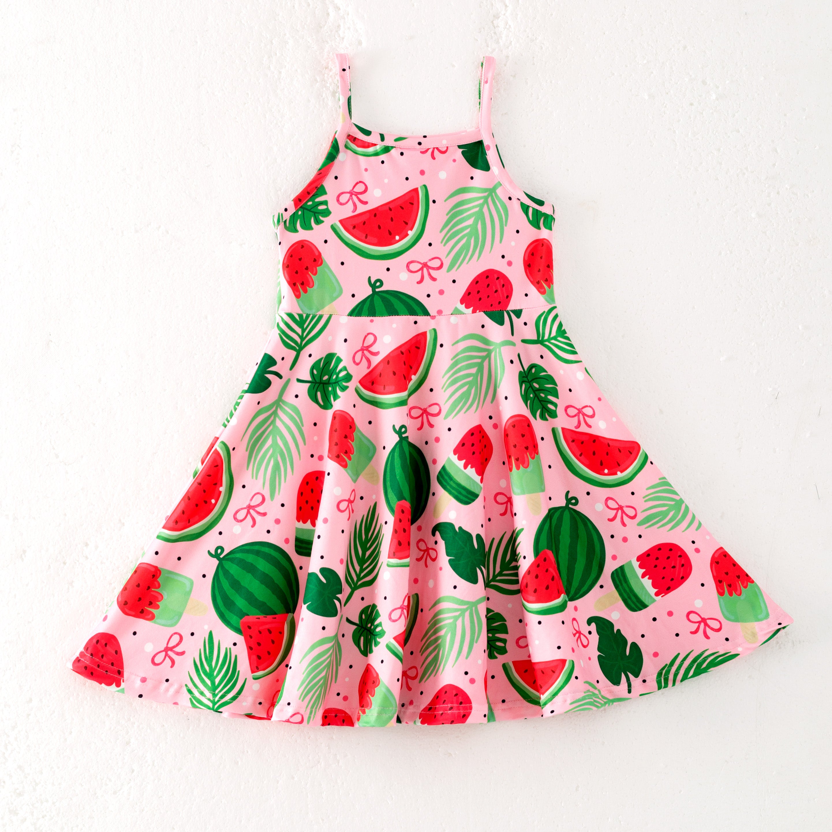 (Pre Order)Girls Spring and Summer Fruit&Floral Print Slip Dress