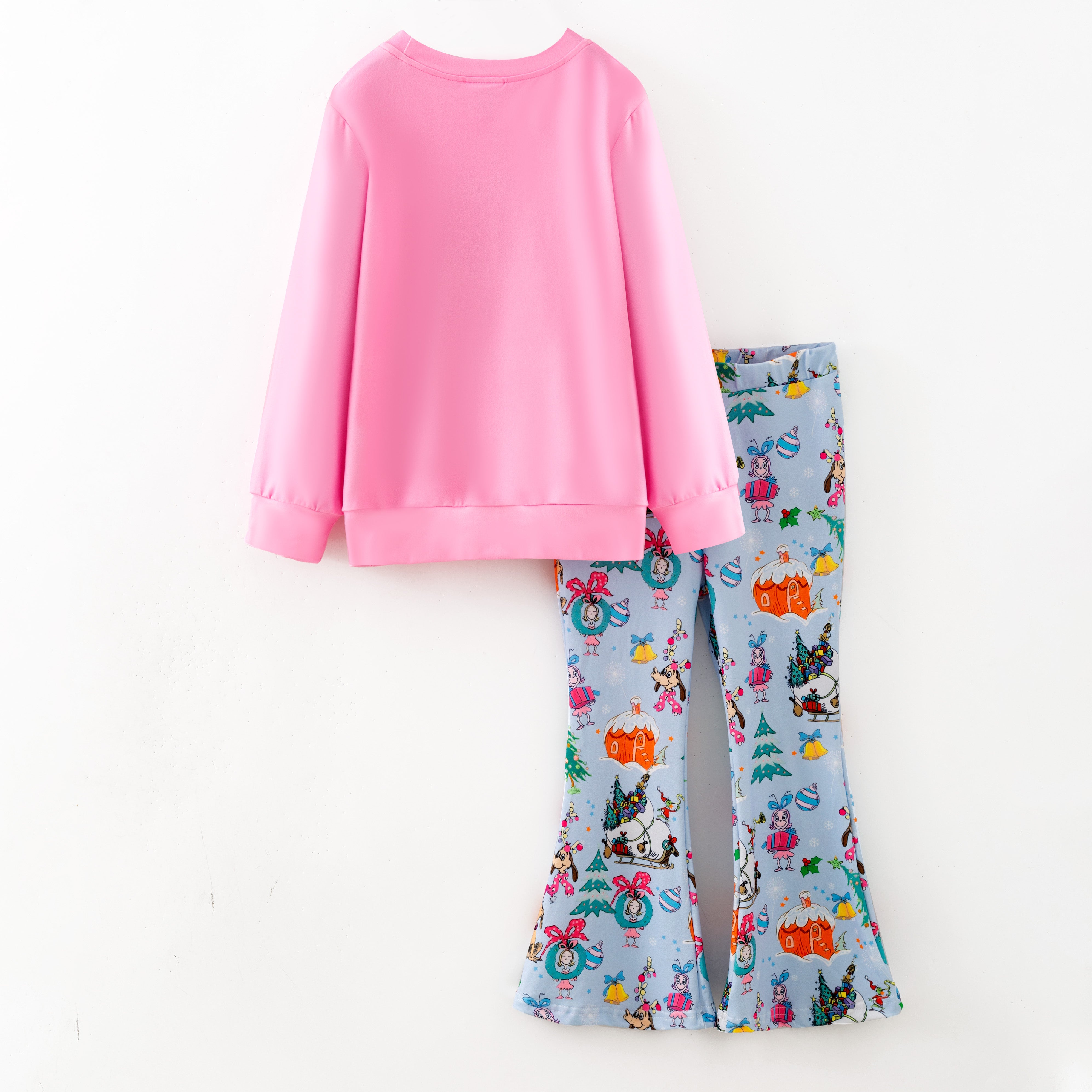 (Pre Order,Prepack Zone)Girls Christmas Cartoon Print Set(Mix Size)