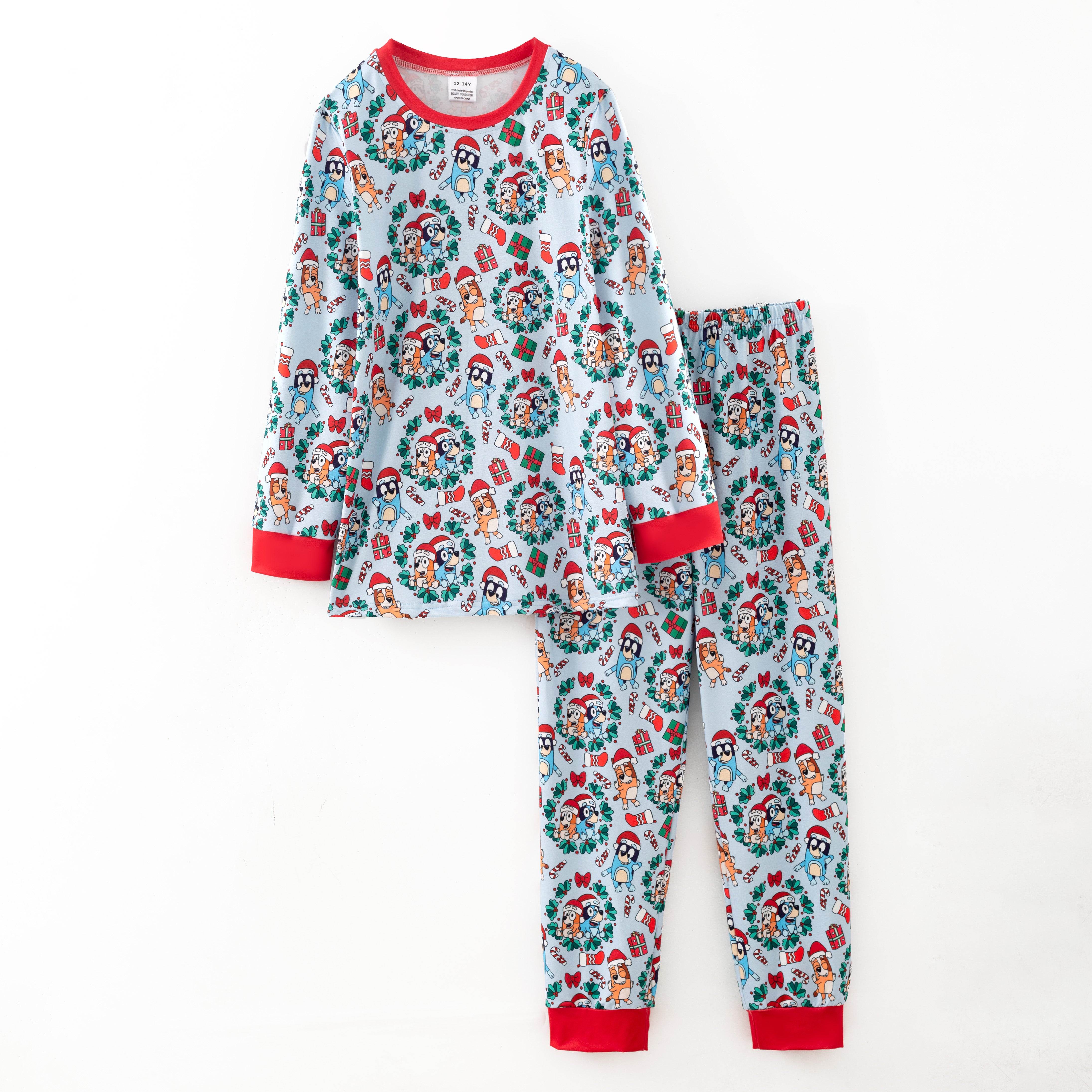 (Pre Order,Prepack Zone)Girls Christmas Cartoon Print Pajamas(Mix Size)