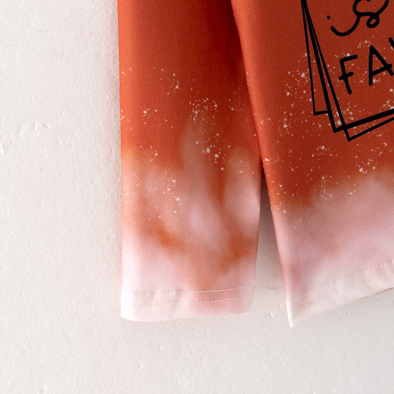 (In Stock E28-5-2)Girls Fall Print Milk Silk Top