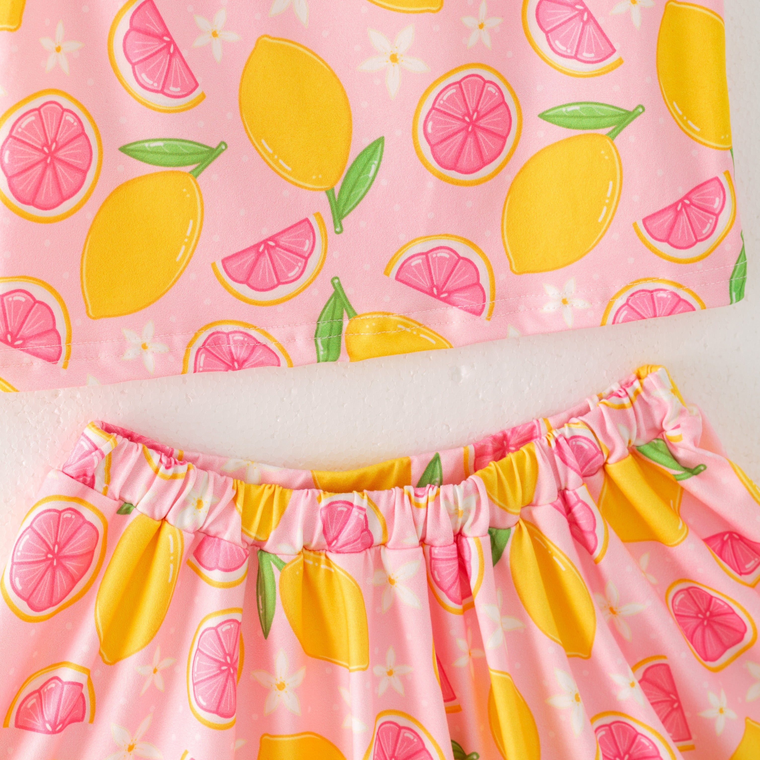 (Pre Order)Girls Spring and Summer Fruit Print Skirt Set